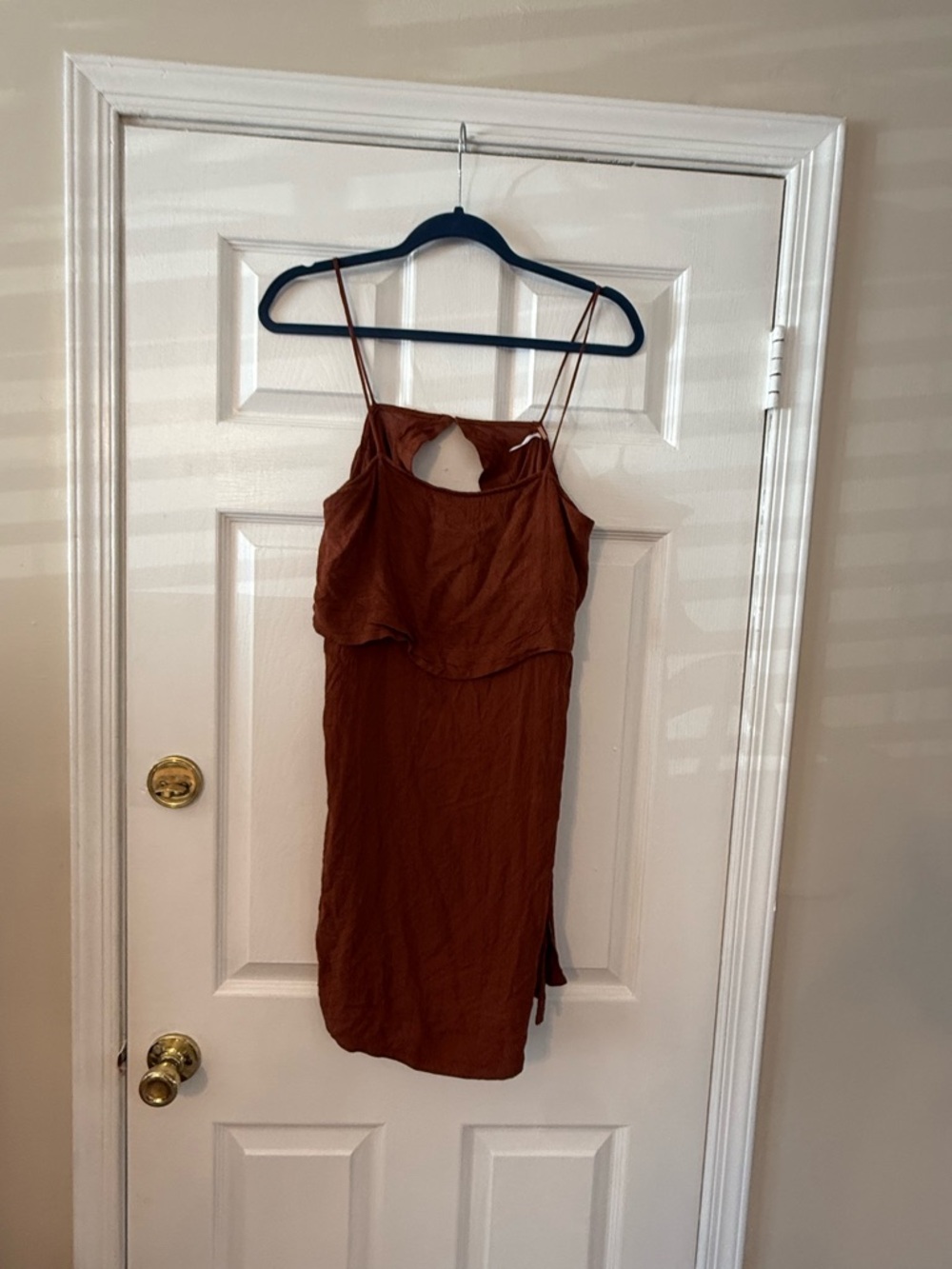 Free People Rust Brown Layered Tank Dress